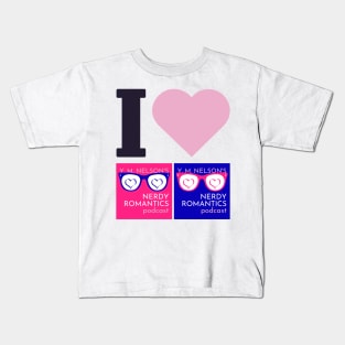 I Love Nerdy Romantics Podcast Black letters Kids T-Shirt